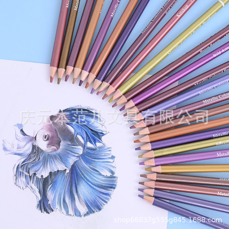 新品50色金属珠光色全英文系类绘画涂鸦New range: 50 metallic pearlescent colours for painting and doodling, with all names in English