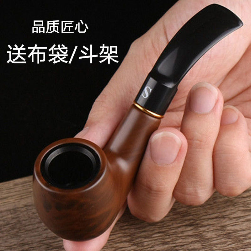 弯式经典入门烟斗清洗型循环过滤烟斗礼盒套装有配件Curved Classic Beginner’s Pipe, Cleaning-Type Circulating Filter Pipe Gift Set with Accessories