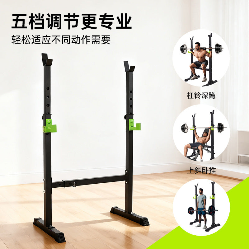 源头厂家举重架健身器材家用综合训练器深蹲架卧推一体架杠铃架子Direct from the manufacturer: weightlifting racks, fitness equipment, home-use multi-gyms, squat racks, bench press and squat combination racks, barbell racks