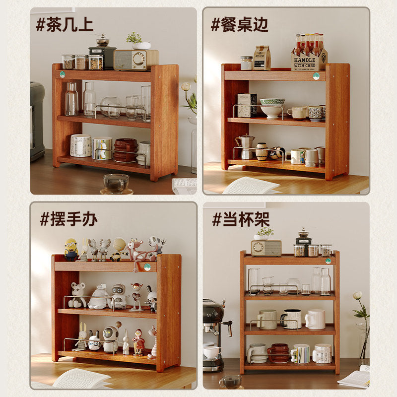 实木杯架置物架桌面防尘杯子收纳水杯茶杯茶具整理架小型台面柜子Solid wood cup rack, tabletop storage unit, dust-proof cup organiser, water cup and teacup storage, tea set organiser, small tabletop cabinet