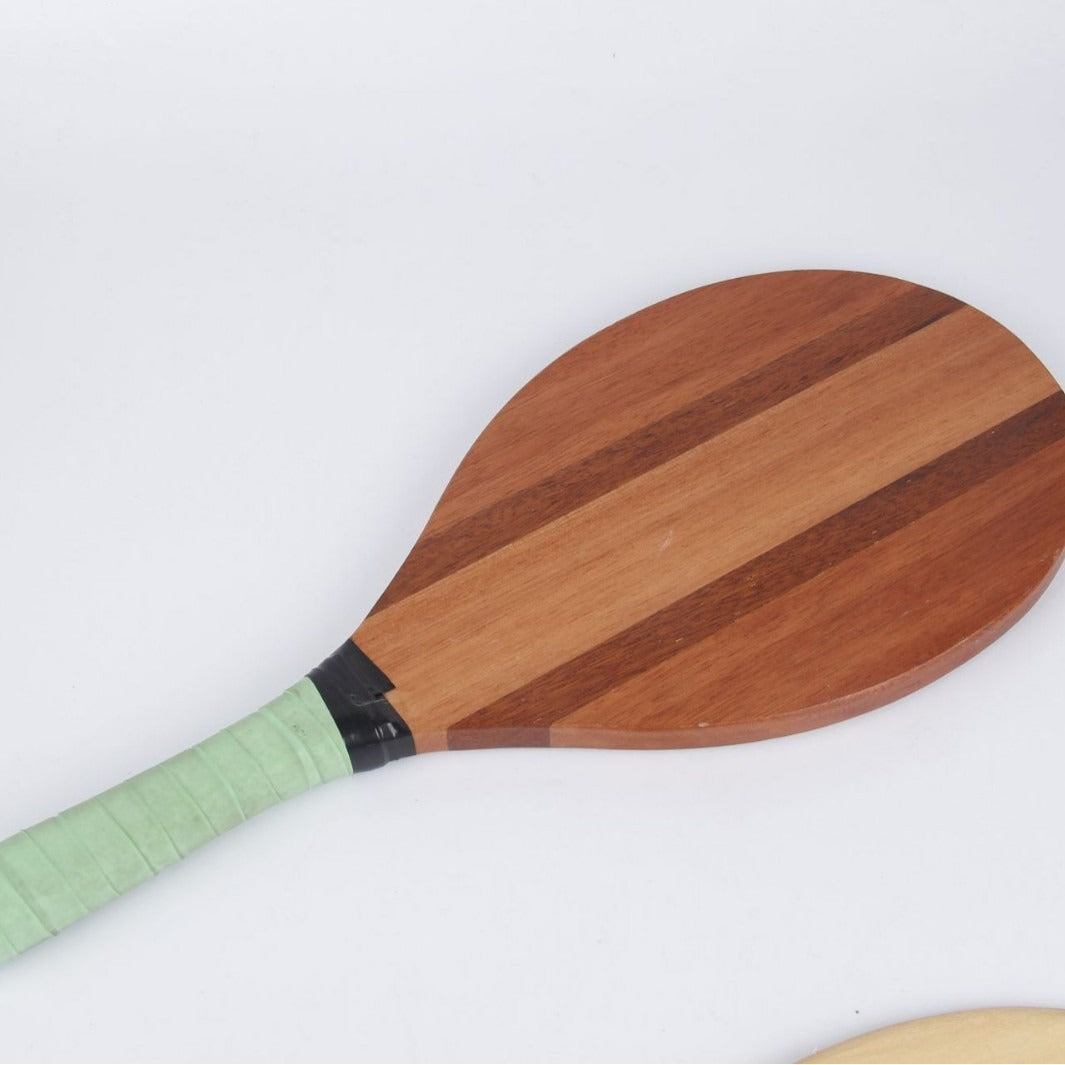 实木 原色 拼接 防水 沙滩球拍橡胶圈套装  外休闲娱乐球拍Solid Wood, Natural Colour, Patchwork, Waterproof, Beach Tennis Racket with Rubber Grips Set  Outdoor Leisure and Entertainment Racket