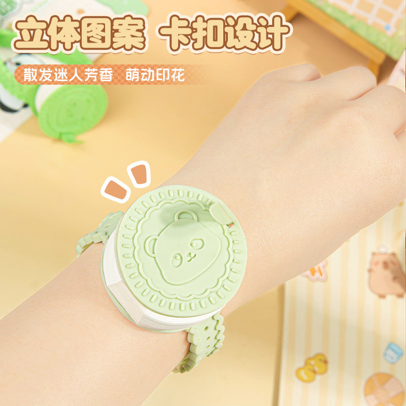 创意儿童手环香味便签空白小本子卡皮巴拉记事本便签本可撕Creative Kids' Wristband-Scented Sticky Notes, Blank Notebook, Capybara-Themed Notepad, Tear-Off Sticky Notes