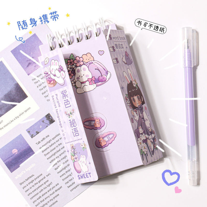 MOKA卡通女孩宇航员便捷携带本口袋可爱风线圈本学生用上翻单词本MOKA Cartoon Girl Astronaut Portable Notebook: Cute Pocket-Sized Spiral-Bound Student Vocabulary Workbook with Flip-Up Cover