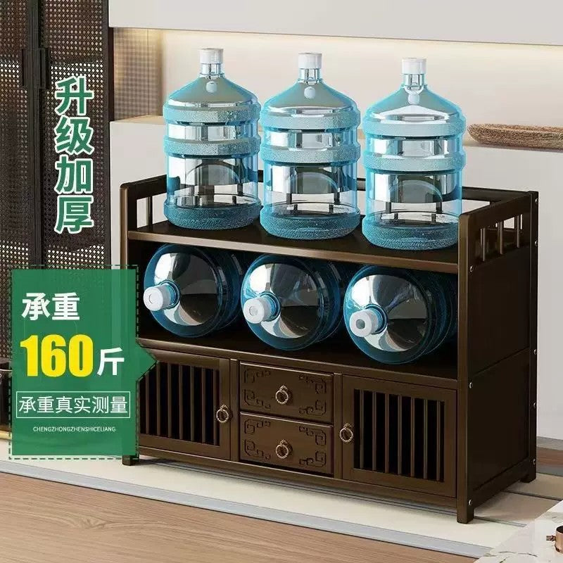茶水柜置物架收纳柜茶架子台式博古架中式桌面楠竹小型茶柜多宝阁Tea cabinet, shelving unit, storage cabinet, tea stand, tabletop display cabinet, Chinese-style tabletop cabinet, small nanmu bamboo tea cabinet, multi-tiered display cabinet