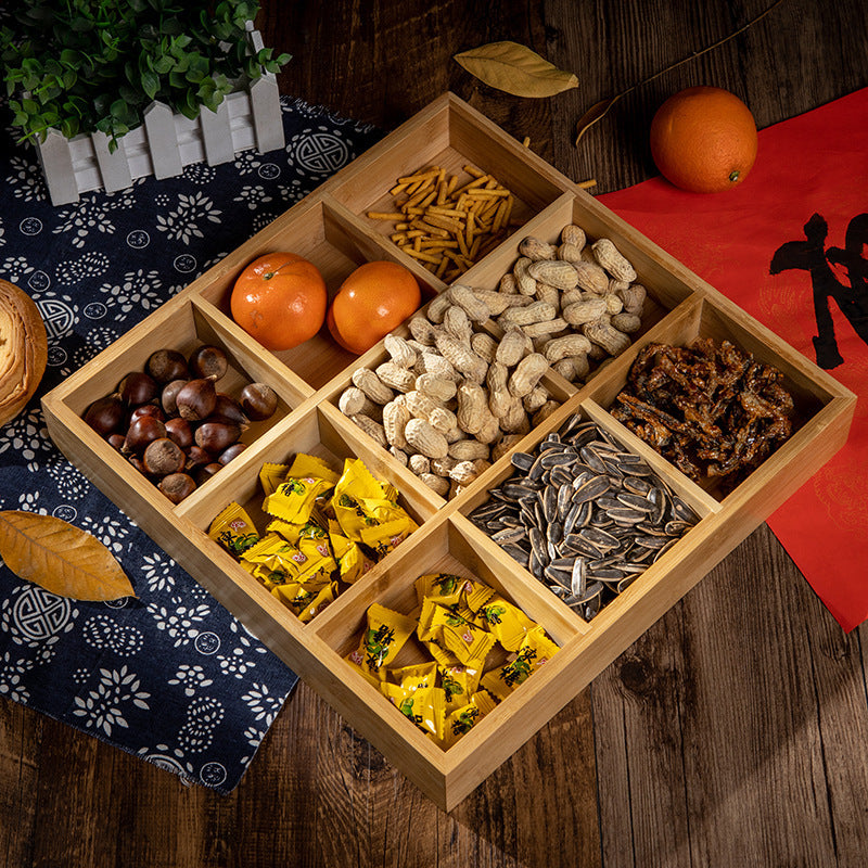 加工日料食材火锅配菜盘九宫格盘子家用分格干果托盘批发拼盘Processed Japanese ingredients, hotpot side dish platters, nine-square platters, household compartmentalised dried fruit trays, wholesale platters