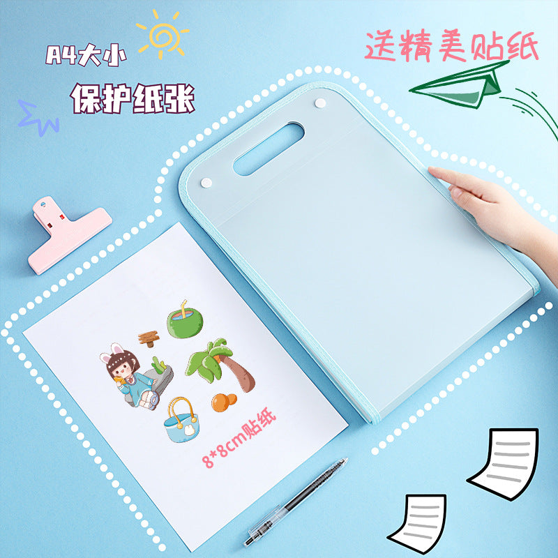 MOKA手提竖式风琴包初中小学生用试卷夹卷子收纳袋整理神器文件袋MOKA Vertical Accordion-Style Tote Bag for Elementary and Middle School Students—Test Paper Holder, Exam Paper Storage Bag, Organization Essential, Document Pouch
