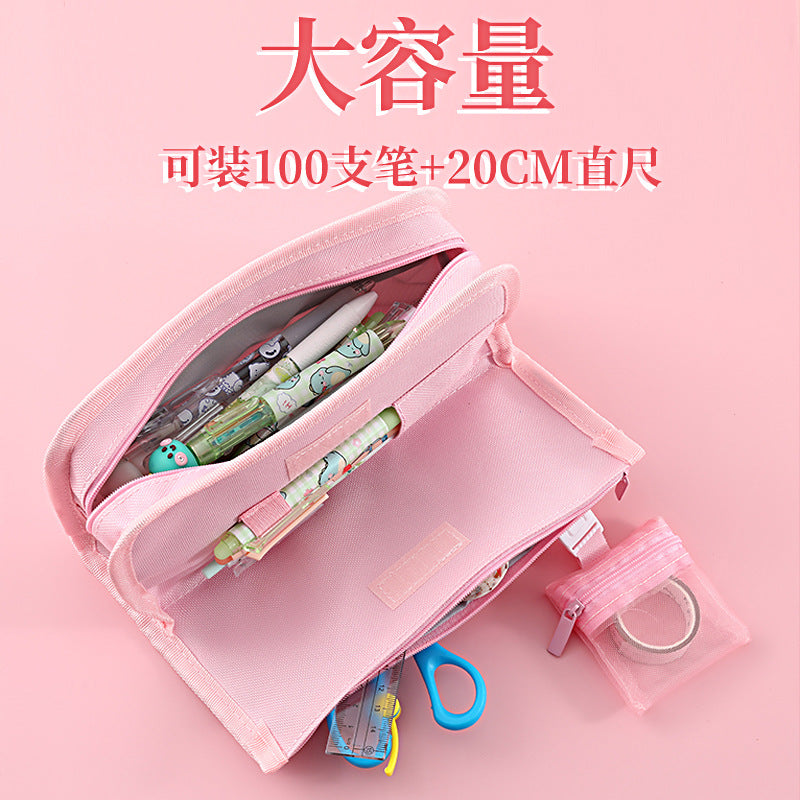 MK小米粒大容量笔袋学生文具盒铅笔盒零钱包网红少女心儿童文具袋MK Large-Capacity Pencil Case, Student Stationery Case, Pencil Box, Coin Purse, Trendy Children's Stationery Bag