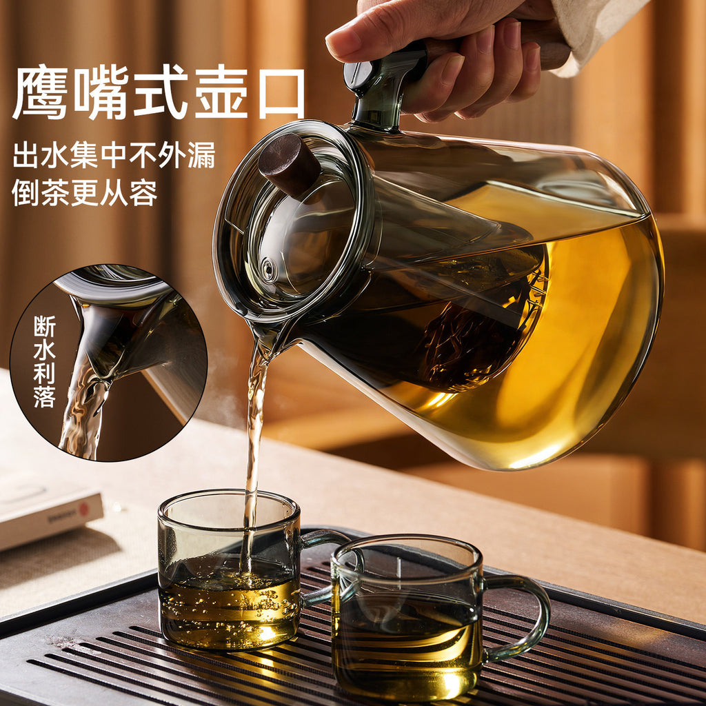大容量玻璃茶壶电陶炉专用煮茶器茶水分离泡茶壶家庭小型功夫茶具 Large-Capacity Glass Teapot, Electric Ceramic Stove-Specific Tea Maker, Tea-Water Separation Teapot, Small Home-Use Gongfu Tea Set