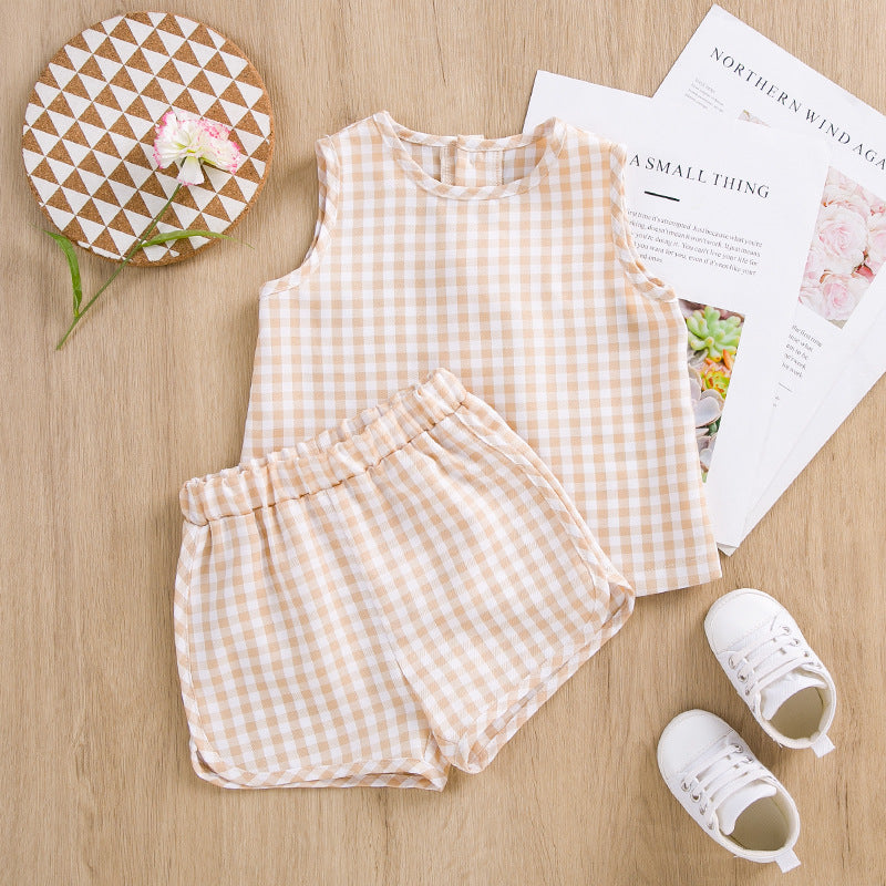 童装宝宝夏装男童夏季无袖背心T恤短裤套装Baby Summer Outfits—Boys' Summer Sleeveless Tank Tops, T-Shirts, and Shorts Sets