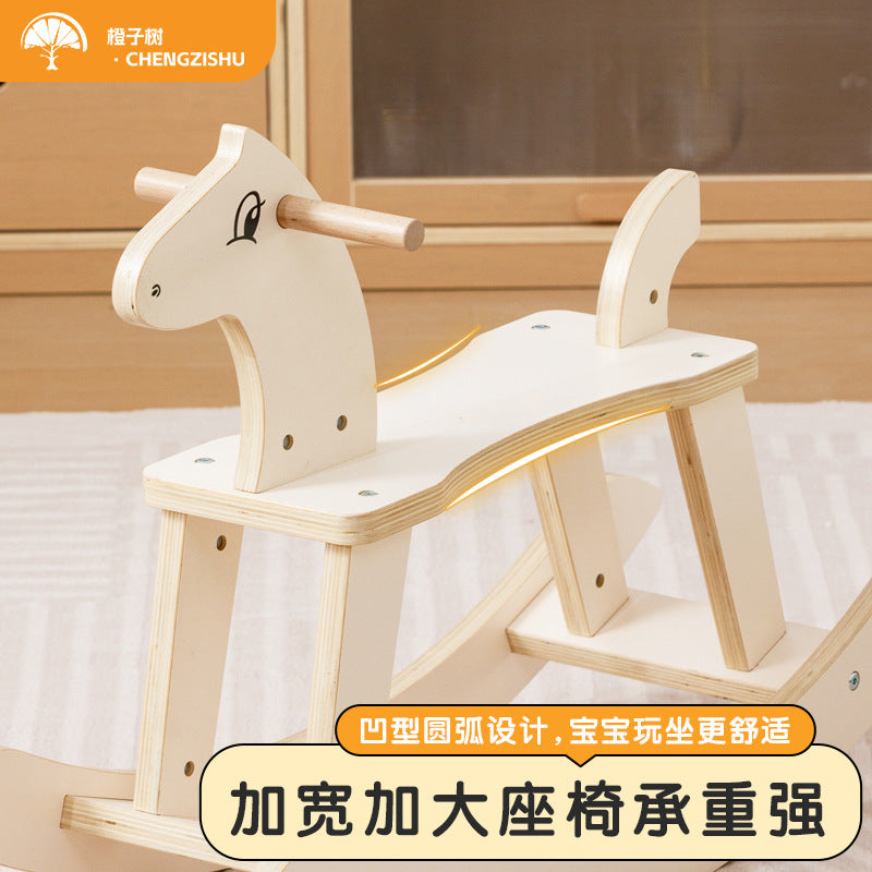 源头工厂小孩木马儿童摇马实木摇摇马宝宝礼物木质玩具Direct from the manufacturer: children’s rocking horses, solid wood rocking horses, baby gifts, wooden toys