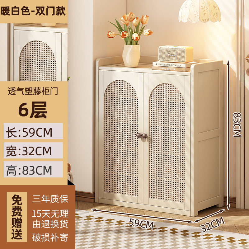 鞋架小窄门口防尘宿舍小型收纳出租房用入户简易带门鞋柜新款Shoe rack for narrow doorways, dust-proof, for student accommodation, compact storage, for rented flats – new model of simple entryway shoe cupboard with door