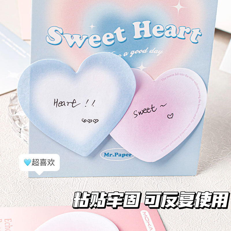 MOKA魔卡爱心异形腮红便签本ins风高颜值造型便签纸学生手账贴纸MOKA Magic Card Heart-Shaped Blush Sticky Note Pad: Instagram-Style, Eye-Catching Design, Sticky Notes for Students and Bullet Journal Stickers