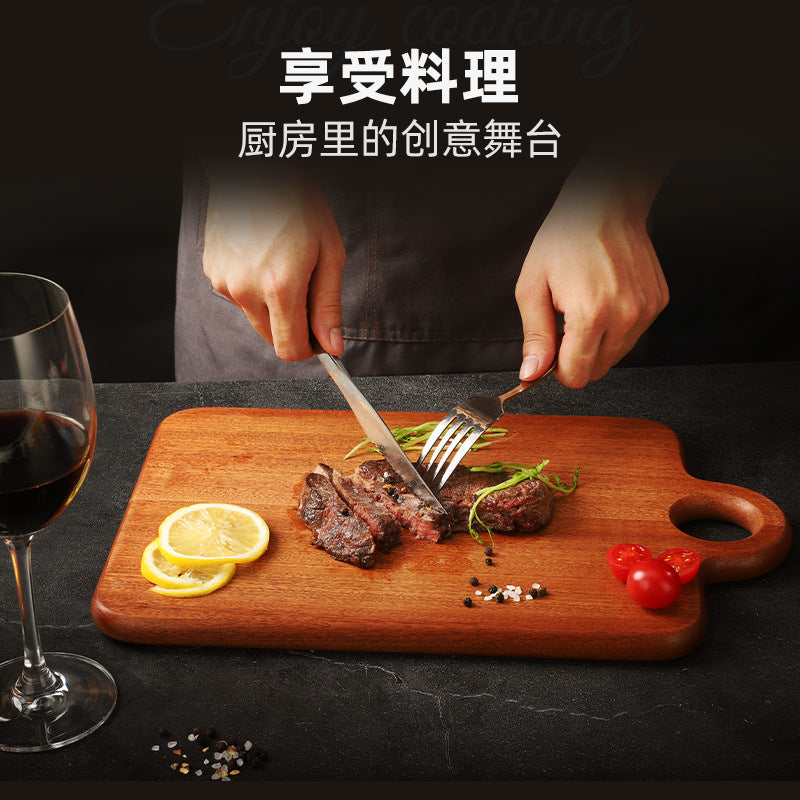 家逸西餐料理板 KAYI Cutting Board Ebony Chopping Board Serving Board Portable Food Tray Solid Wood