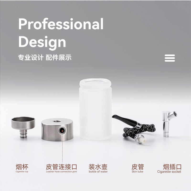 高档玻璃水烟壶香烟丝 膏三用双重过滤嘴水烟壶全套High-quality glass hookah bowl with tobacco and paste – complete set with dual-filter hookah bowl