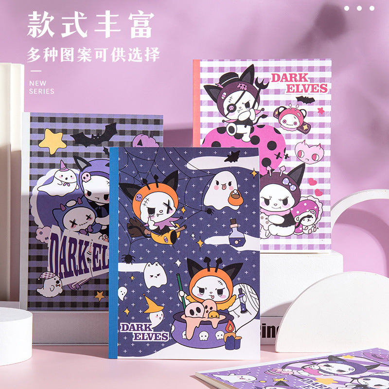 卡通女孩动漫B5学生文艺精装大号厚实手账胶套无线包背横线本手帐Cartoon Girl Anime B5 Student Art Hardcover Large Thick Planner Plastic Cover Stitchless Back-Bound Ruled Notebook