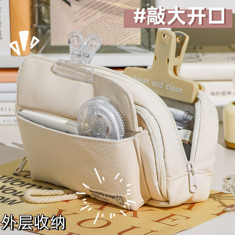 笔袋超大容量铅笔盒文具盒小学生初中ins风简约高中生文具袋Extra-Large Capacity Pencil Case / Stationery Case for Elementary, Middle, and High School Students – Minimalist Design