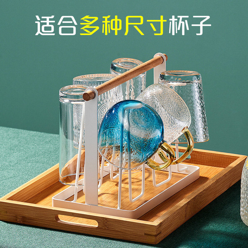 玻璃杯子收纳架家用客厅高级置物架茶杯水杯置物架桌面铁艺杯架Glass Cup Storage Rack, Home Living Room Premium Shelving Unit, Tea Cup and Water Glass Holder, Desktop Wrought Iron Cup Holder