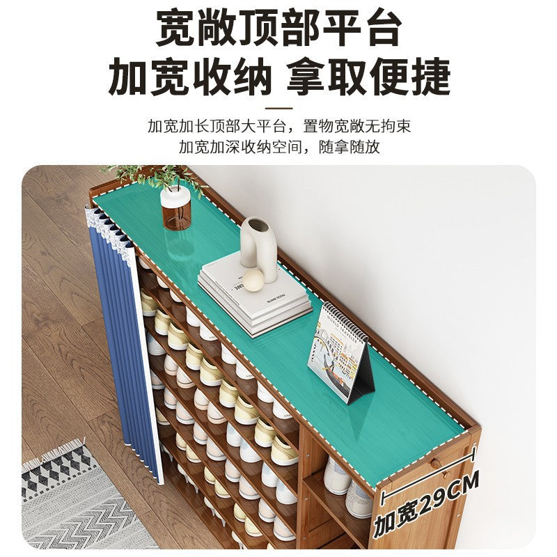楠竹鞋架子家用多层玄关大容量防尘置物架多功能进门门口靠墙鞋柜Nan Zhu Shoe Rack – Household Multi-Tier Hallway Large-Capacity Dust-Proof Storage Unit – Multifunctional Wall-Mounted Shoe Cabinet for the Entrance