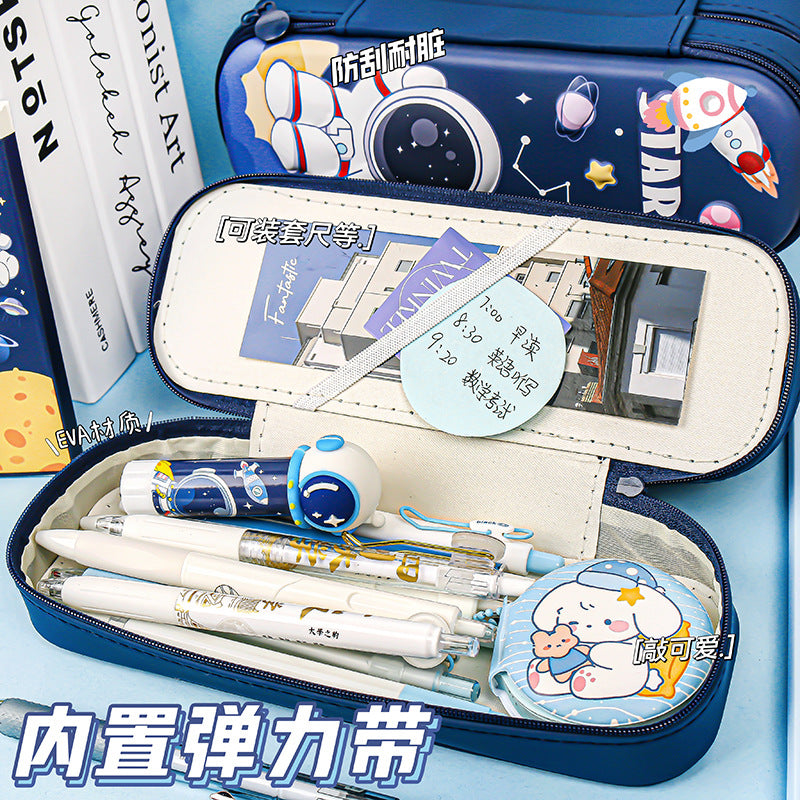 MOKA卡通动漫3D笔袋儿童文具盒可爱男女生笔袋大容量创意铅笔盒 MOKA Cartoon 3D Pencil Case for Kids—Cute, Large-Capacity, Creative Pencil Case for Boys and Girls