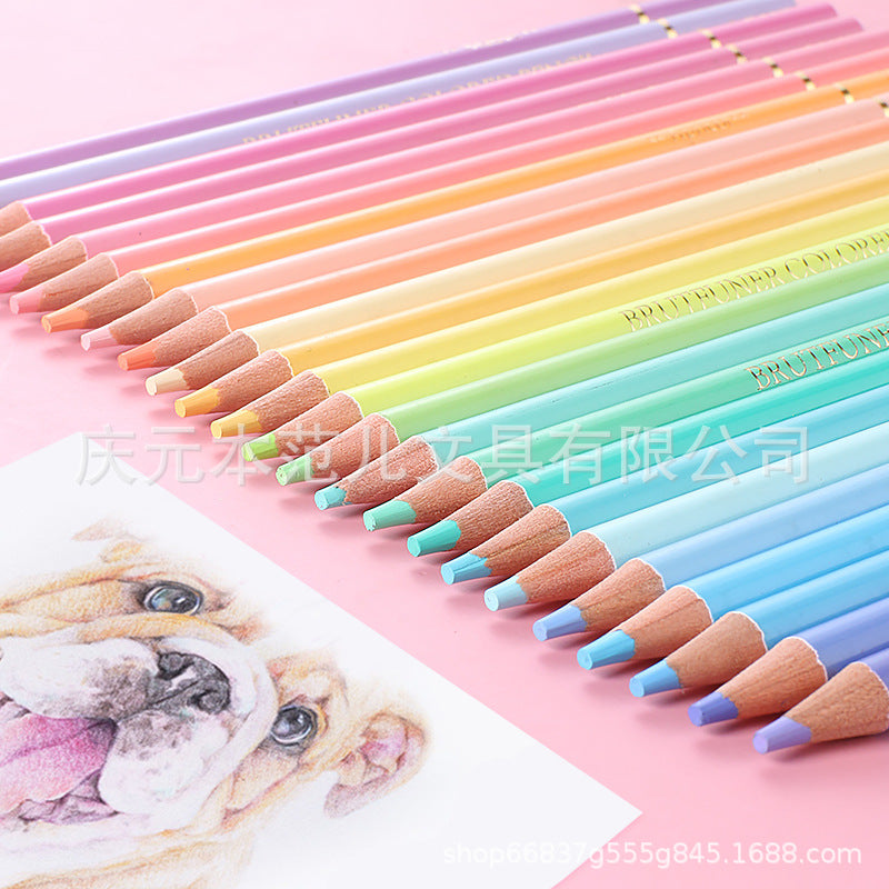 brutfuner 新品 12.24色马卡龙油性彩铅绘画涂鸦brutfuner New Release: 12.24-colour Macaron Oil-Based Coloured Pencils for Drawing and Sketching