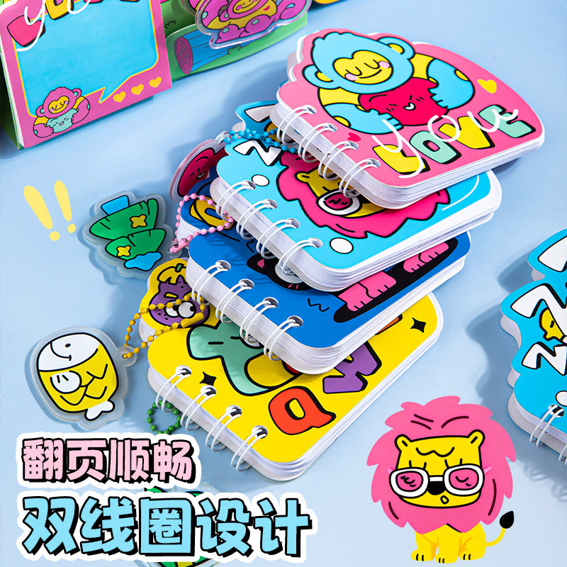 多巴胺卡通异形线圈本高颜值小学生侧翻笔记本硬壳加厚跨境记事本Dopamine-themed Cartoon Alien Coil-Bound Notebook: High-Quality Elementary School Student Side-Flip Notebook with Hard Cover and Thickened Pages—Cross-Border Notepad