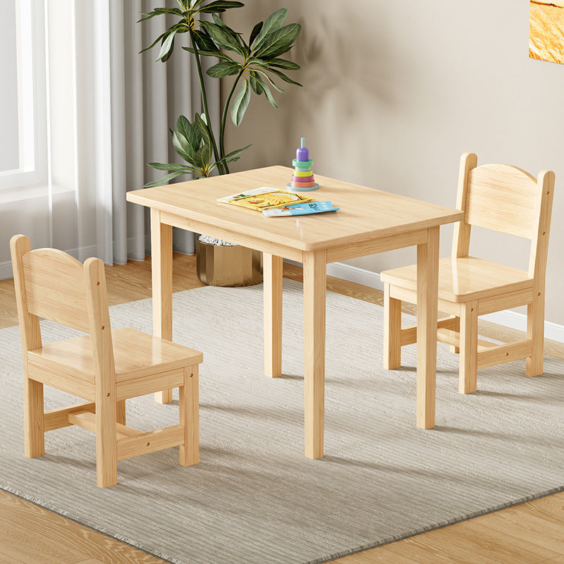儿童实木桌椅双人餐桌家用收学习桌多功能批量套装批发桌子Children’s Solid Wood Tables and Chairs, Two-Seater Dining Table, Home and Study Desk, Multifunctional Bulk Set, Wholesale Tables