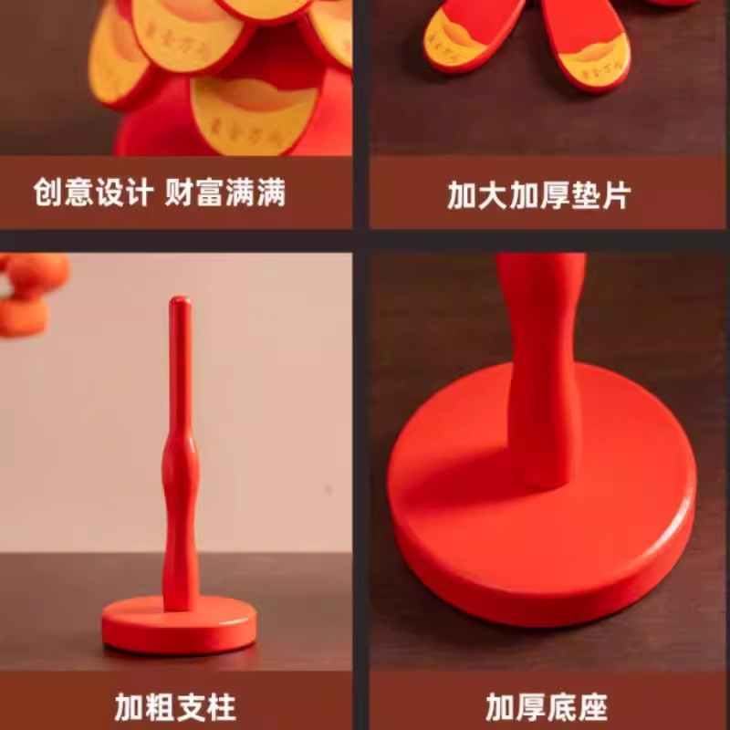 实木杯垫新年喜庆一棵树杯垫家用餐桌防烫锅垫创意可折叠家居摆件Solid Wood Coaster – Festive New Year ‘One Tree’ Coaster for the Dining Table, Heat-Resistant Pot Mat, Creative Foldable Home Decor Item