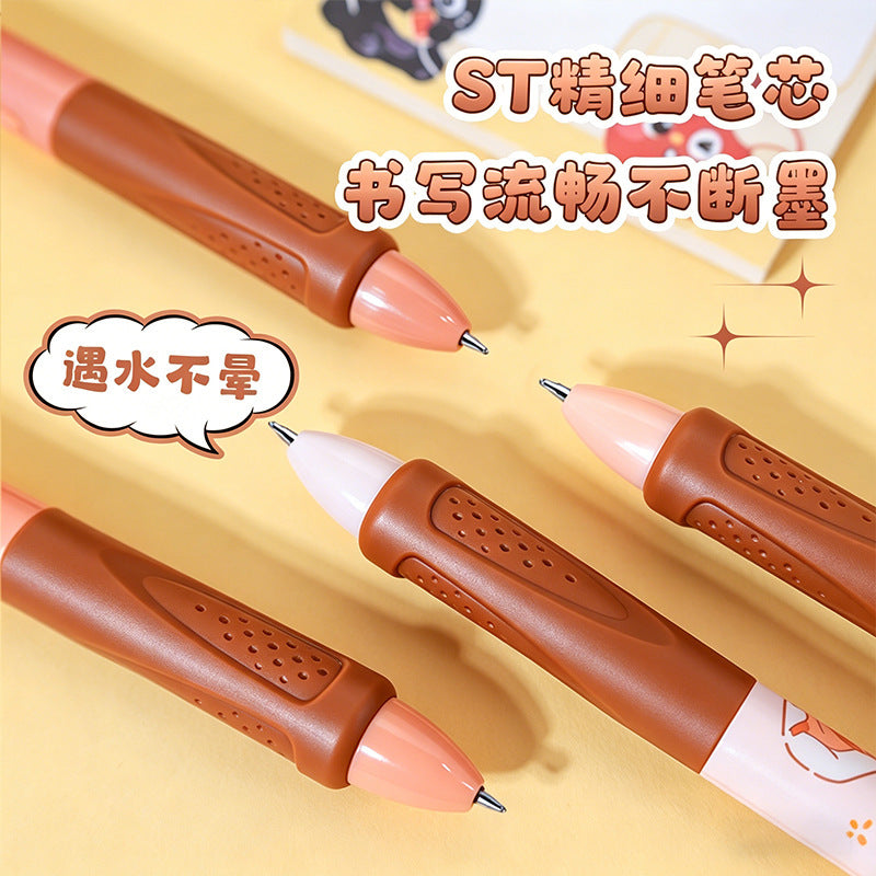 按动可擦中性笔高颜值学生可爱卡通可擦笔熊猫胖达文具套装 Push-Button Erasable Ballpoint Pen—Stylish, Cute, Cartoon-Themed Erasable Pen for Students: Panda Stationery Set