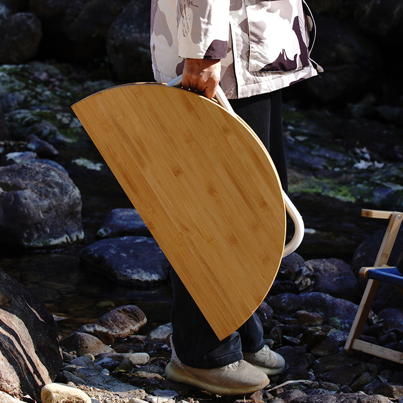 折叠竹圆桌Folding bamboo round table