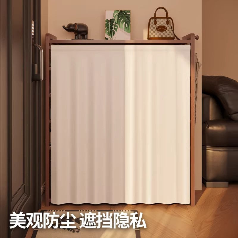 鞋架鞋柜家用鞋子门口多层收纳储物柜进门靠墙置物架Shoe rack, shoe cupboard, multi-tiered storage unit for shoes at the front door, wall-mounted shelf by the entrance