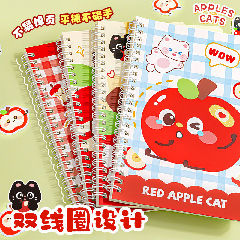 可爱猫咪活页本a5高颜值线圈本记事本可拆卸小学生笔记本 Cute Cat A5 Ring-Bound Notebook—Stylish, Removable Pages, Perfect for Elementary School Students