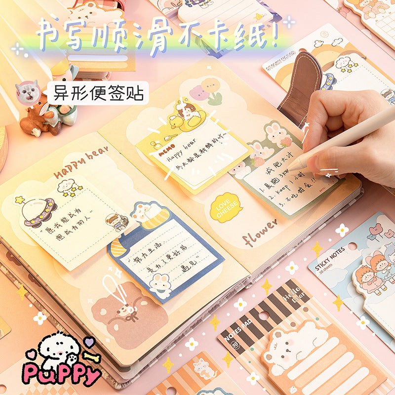 MOKA魔卡造型便利贴学生卡通可爱便签本可撕手写备忘录便利N次贴MOKA Magic Card-Style Sticky Notes: Cute Cartoon Student Notepad with Tear-Off Sheets for Handwritten Memos—Reusable Sticky Notes
