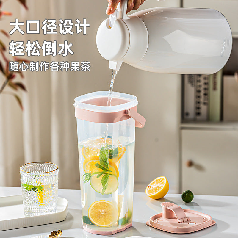 家用带刻度家用耐高温冷水壶 塑料制通用可装水果奶茶凉水壶 Household High-Temperature-Resistant Water Pitcher with Measurement Markings—Plastic, Versatile, Suitable for Fruit, Milk Tea, and Cold Water