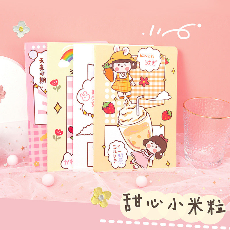 记事本可爱卡通学生用品作文本创意图案A5车线本子笔记本Notebooks: Cute Cartoon Student Supplies, Creative Design A5 Stitched Notebooks