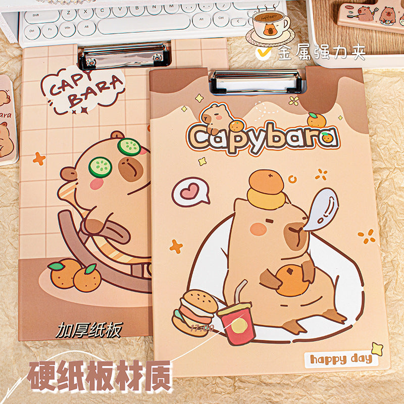 MOKA魔卡新品 可爱卡通A4折叠文件板夹硬纸质写字资料夹办公文具MOKA Cute Cartoon A4 Folding File Folder, Cardboard Writing Folder, Office Stationery