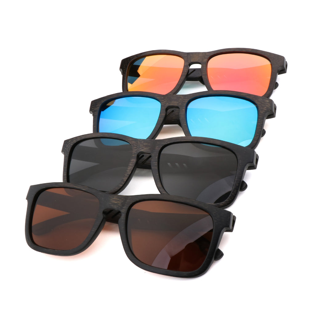 竹木框太阳镜Bamboo and wood-framed sunglasses
