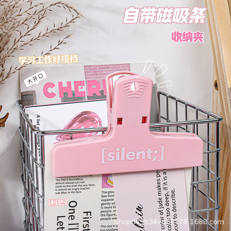 彩色磁吸系列夹子 学生文件票据夹个性试卷夹手账夹办公长尾夹5款Colorful Magnetic Clip Series: Student Document and Receipt Clips, Personalized Test Paper Clips, Planner Clips, and Office Paper Clips—5 Styles