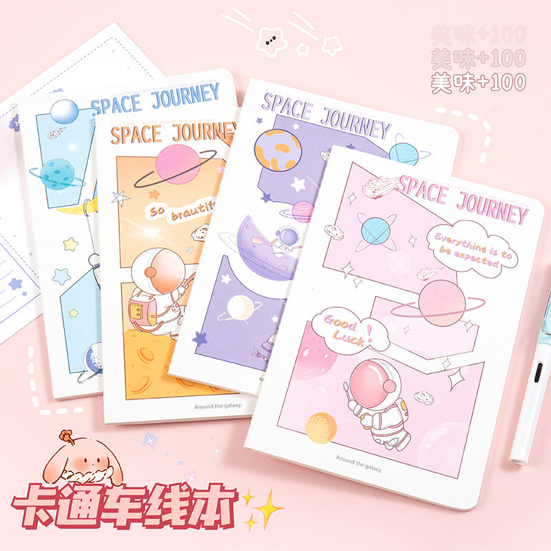 魔卡文化创意A5车线本可爱卡通图案笔记本学生学习文具手帐MoKa Cultural & Creative A5 Stitched Notebook with Cute Cartoon Designs—Student Study Stationery and Planner