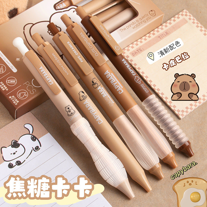 MOKA渐变色按动笔中性笔全聚碳套装创意文具学生刷题笔签字笔黑笔MOKA Gradient-Color Push-Button Ballpoint Pen Set with Full Polycarbonate Barrel—Creative Stationery, Student Study Pen, Signature Pen, Black Ink