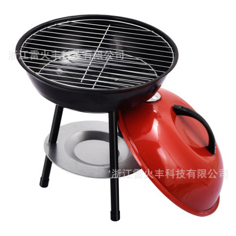 工厂加工小号三角苹果炉BBQ庭形取暖炉木炭烟熏炉烧烤加厚带盖炉Factory-made small triangular apple-shaped BBQ stove, garden heater, charcoal smoker and barbecue – thick-walled with lid