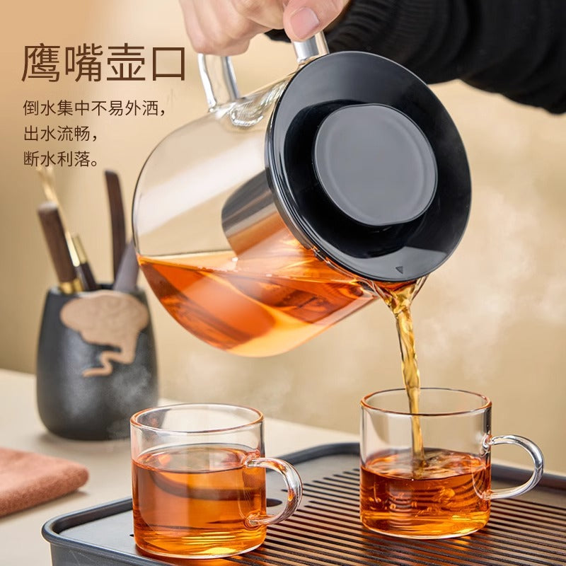 可拆卸茶壶玻璃耐高温围炉煮茶器大烧水壶泡茶专用煮茶壶Detachable Glass Teapot, Heat-Resistant, For Boiling Tea Over a Fire, Large Kettle, Specially Designed for Brewing Tea