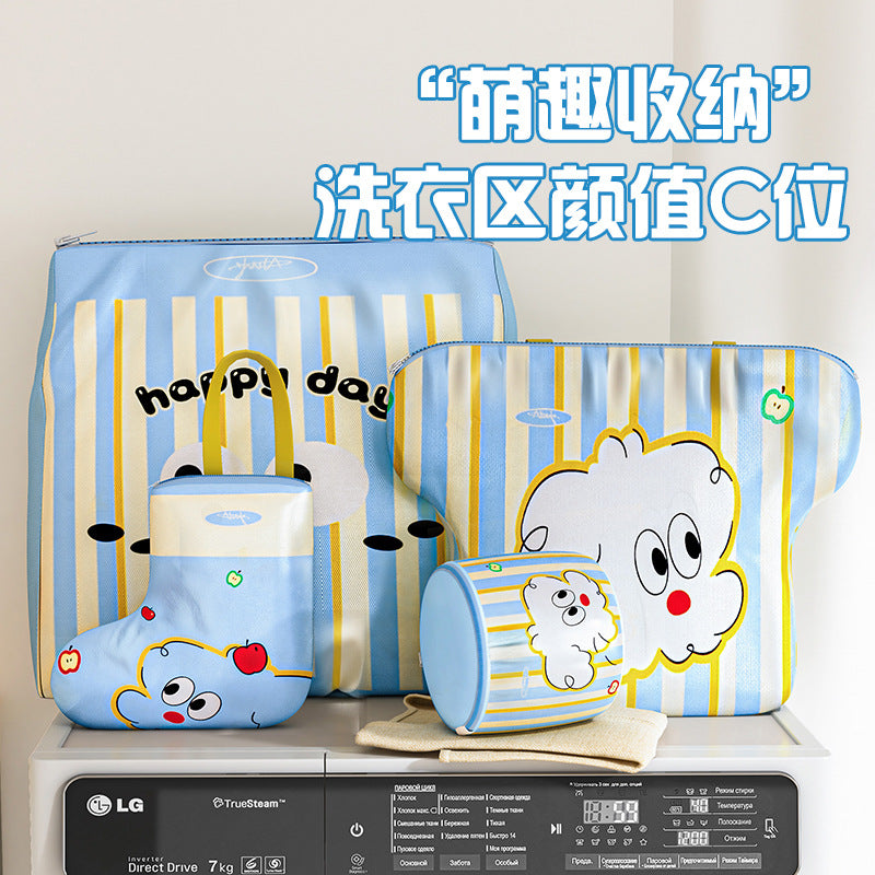 家用卡通洗衣袋洗衣机专用防变形内衣袜子衣物护洗袋旅游便携衣袋Domestic cartoon laundry bag; washing machine-specific, shape-retaining protective bag for underwear, socks and other garments; portable travel laundry bag