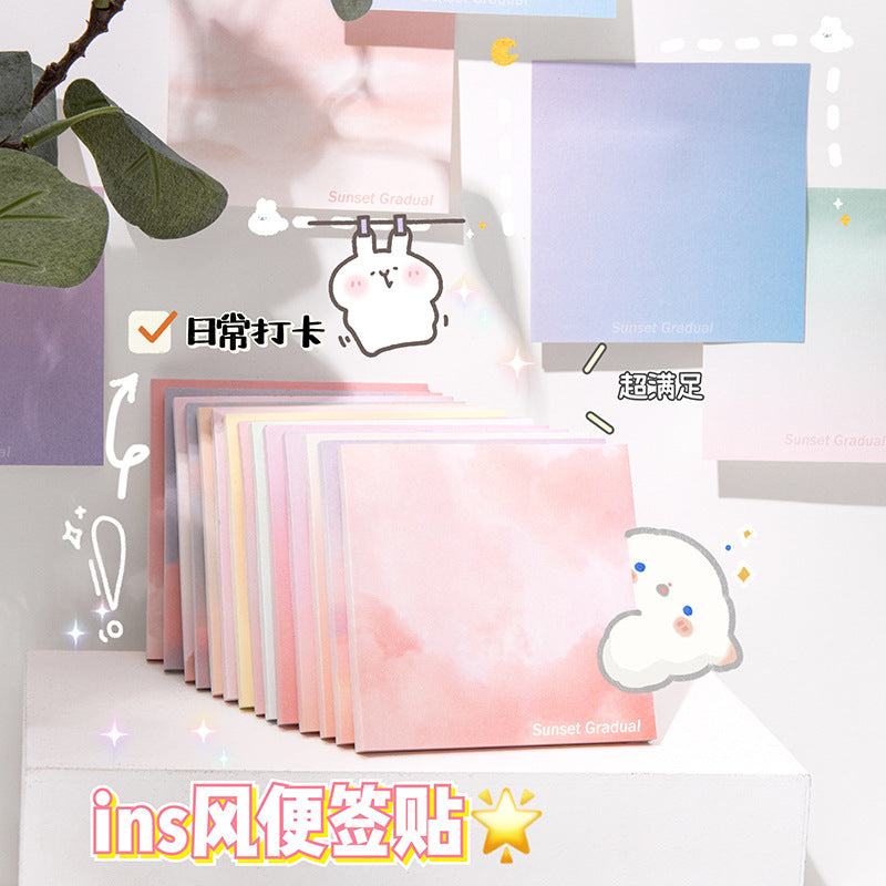ins风便利贴可粘贴渐变高颜值学生便签纸留言记事可撕便签批发 Sticky Notes: Adhesive, Gradient-Colored, Stylish Student Notes for Messages and Memos—Peel-Off Notes