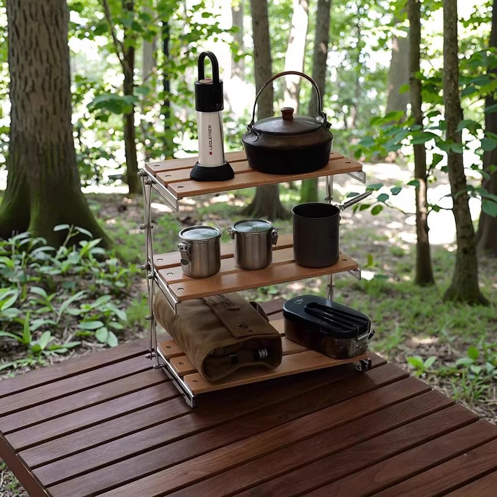 户外露营折叠置物架Folding Storage Rack for Outdoor Camping