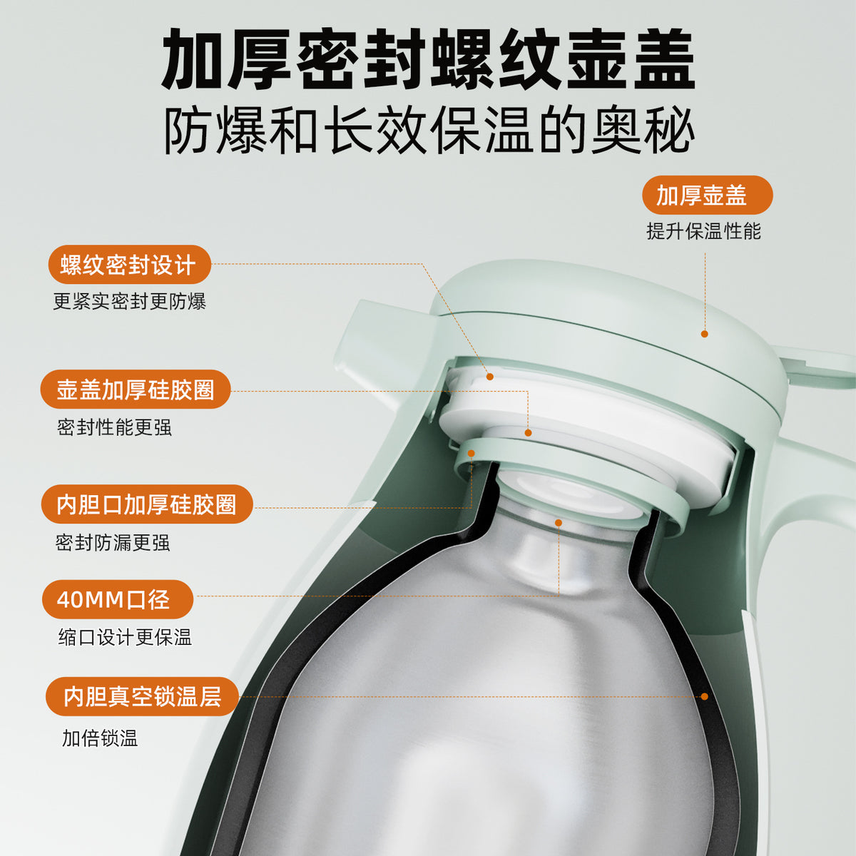 捷安玺升级款不锈钢保温壶高颜值大容量热水瓶家用办公宿舍暖水壶Stainless Steel Insulated Thermos Stylish, Large-Capacity Hot Water Bottle for Home, Office, and Dorm Rooms