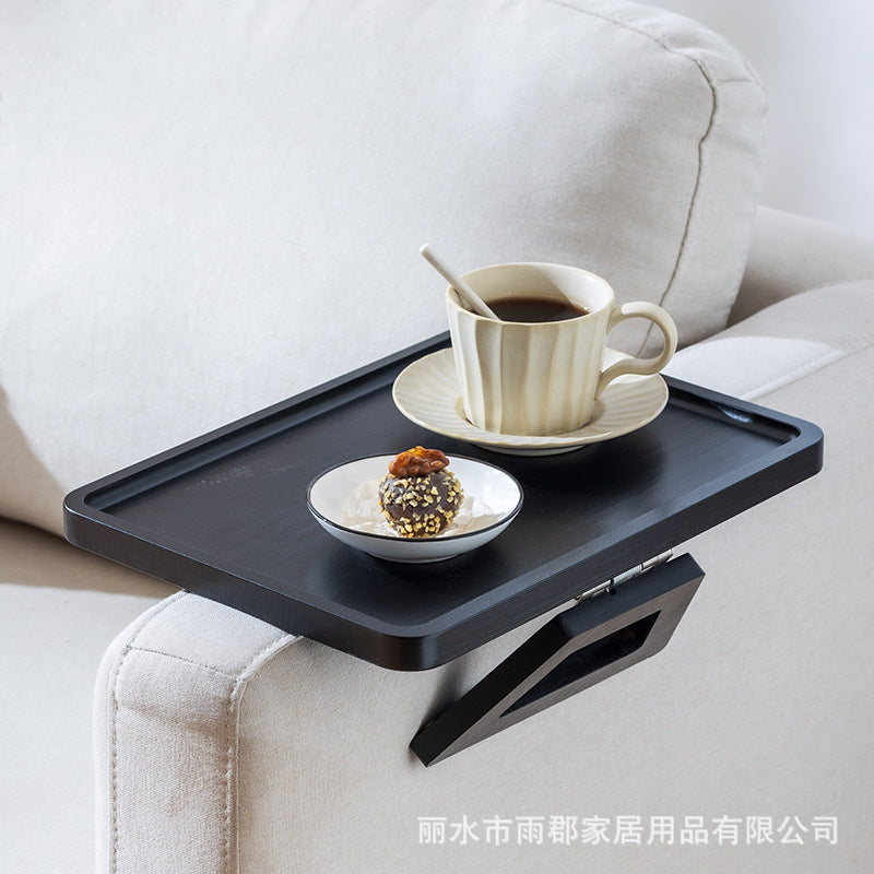 新中式竹制折叠托盘防滑茶盘沙发扶手桌方形夹茶水盘省空间芝士盘New Chinese-style bamboo folding tray, non-slip tea tray, sofa armrest table, square tea and water tray, space-saving cheese board
