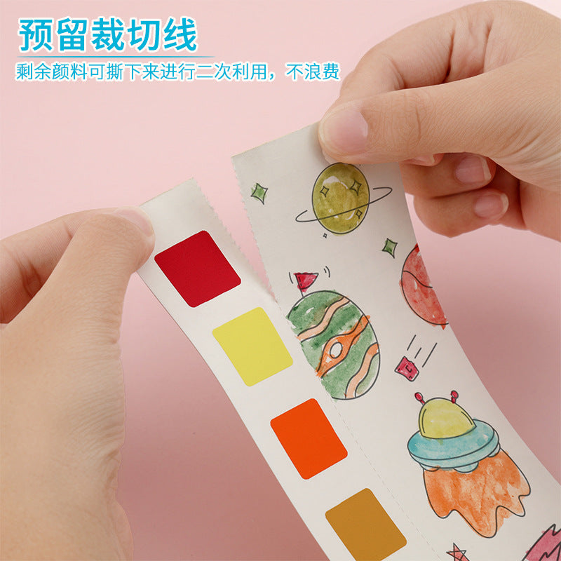 MOKA儿童轻描水粉涂鸦绘本公主画画幼儿园宝宝填色画涂色本MOKA Children's Light-Line Gouache Sketching and Doodling Picture Book: Princess Drawing, Preschooler Coloring Book