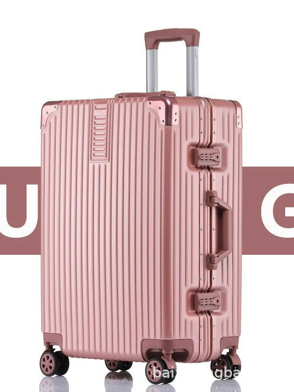 铝框行李箱定制logo静音万向轮TSA海关锁加厚大容量旅行箱拉杆箱Aluminium-framed suitcase with customisable logo, silent multi-directional wheels, TSA-approved lock, reinforced construction and large capacity