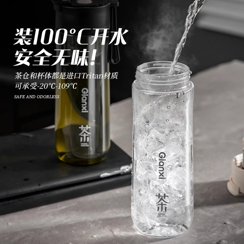 车载磁弹泡茶杯茶水分离磁吸tritan水杯男士大容量塑料杯Magnetic Ball Tea Cup with Tea-Water Separation, Magnetic Attachment, Tritan Water Cup, Men's Large-Capacity Plastic Cup