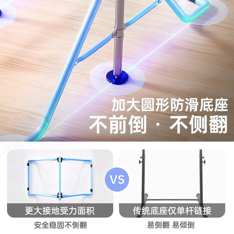 热销款儿童单杠高度多档调节可折叠室内家用引体向上运动健身器材Best-selling children’s pull-up bar with multi-level height adjustment and foldable design for indoor home use